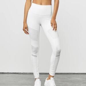 Alo Yoga High Rise Moto Leggings White Small